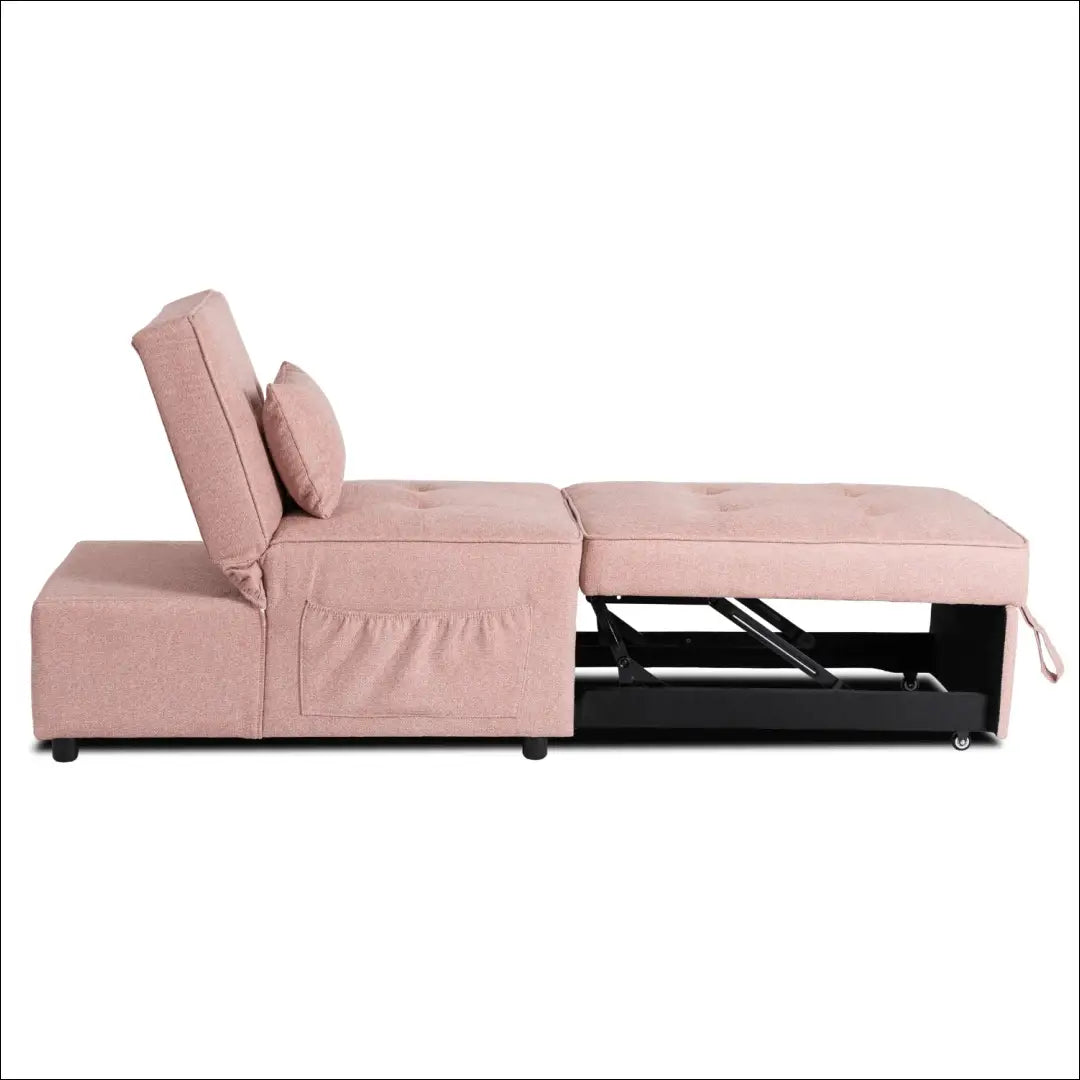 Išskleidžiamas fotelis su audiniu rožinės spalvos / smėlio 67 cm TE668 - €168 Save 15% 100-200, __label:Pristatymas
