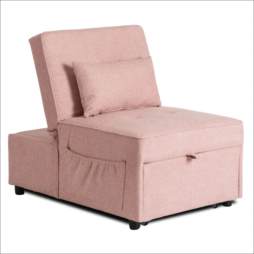 Išskleidžiamas fotelis su audiniu rožinės spalvos / smėlio 67 cm TE668 - €168 Save 15% 100-200, __label:Pristatymas