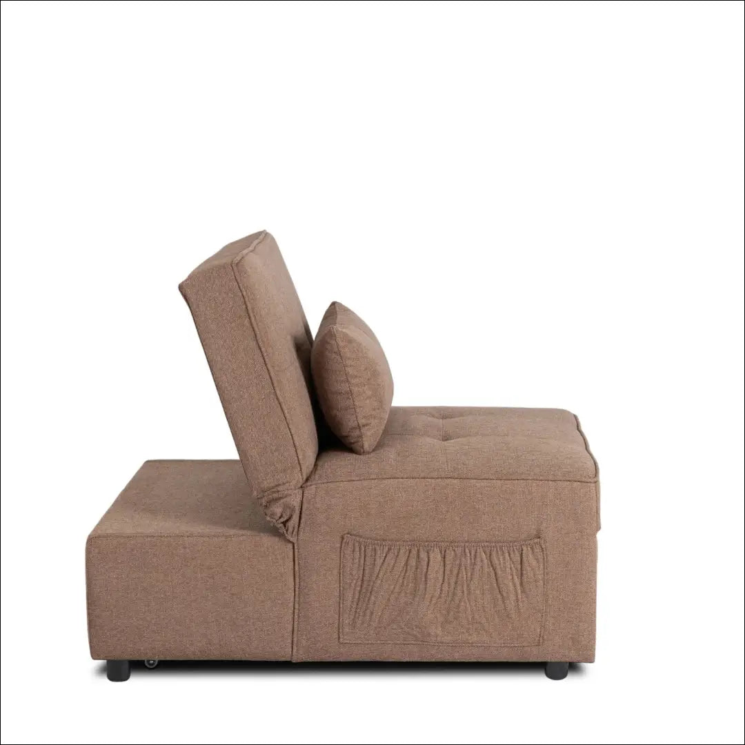 Išskleidžiamas fotelis su audiniu rudos spalvos / smėlio 80 cm TE849 - €290 Save 15% __label:Pristatymas 5-14 d.d.,