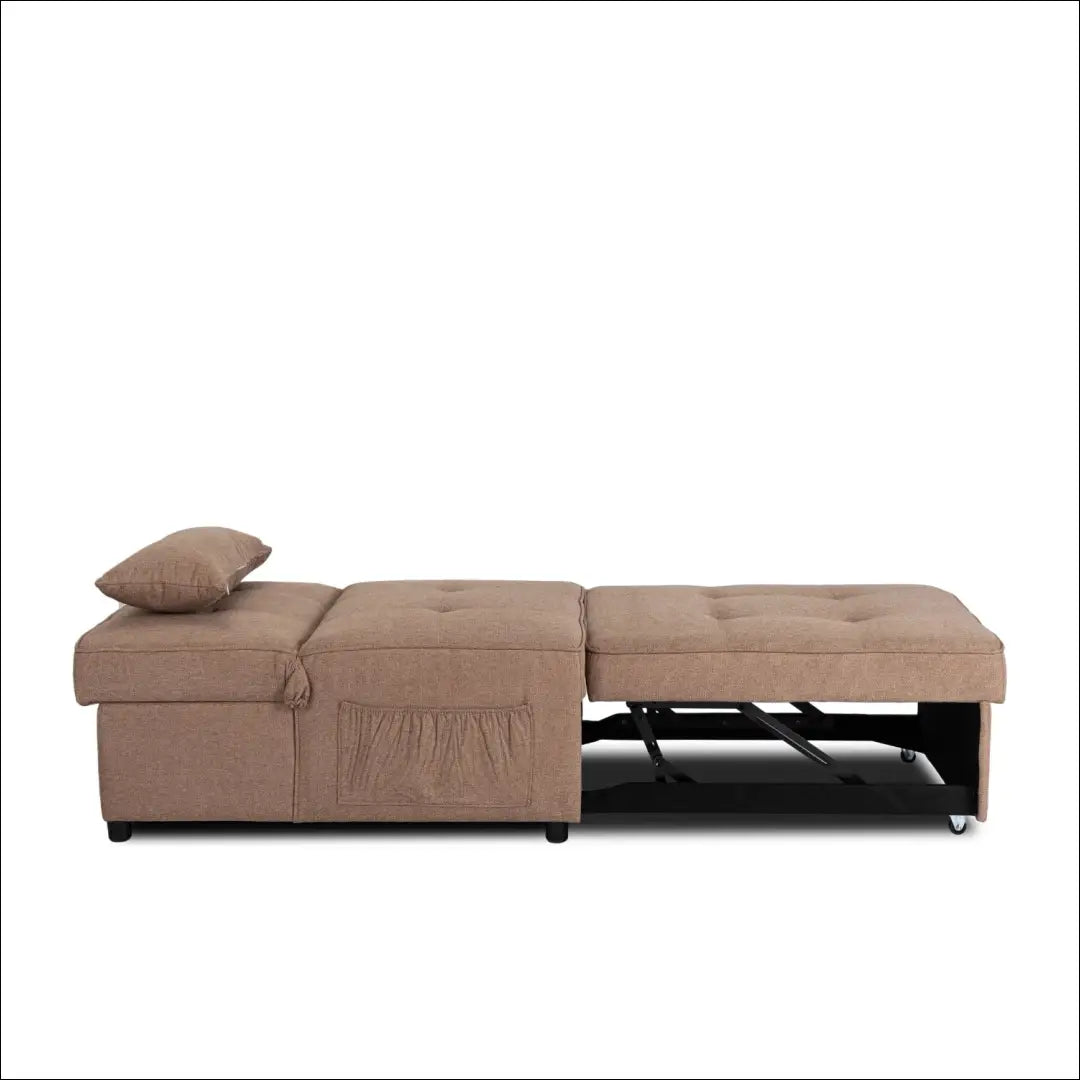 Išskleidžiamas fotelis su audiniu rudos spalvos / smėlio 80 cm TE849 - €290 Save 15% __label:Pristatymas 5-14 d.d.,