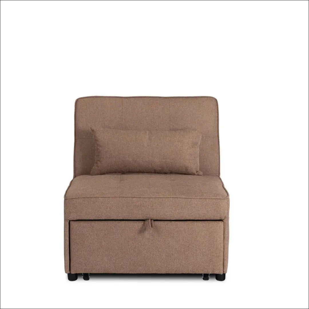 Išskleidžiamas fotelis su audiniu rudos spalvos / smėlio 80 cm TE849 - €290 Save 15% __label:Pristatymas 5-14 d.d.,