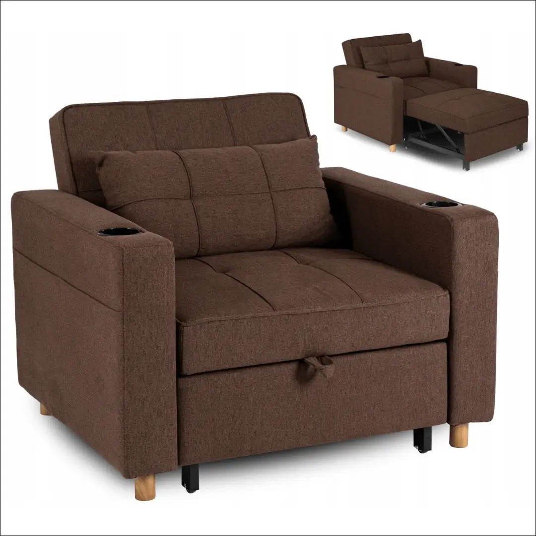 Išskleidžiamas fotelis su audiniu rudos spalvos TE298 - €327 Save 15% __label:Pristatymas 5-14 d.d., elite, Fotele