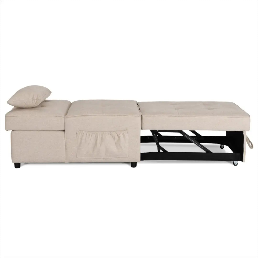 Išskleidžiamas fotelis su audiniu smėlio spalvos 80 cm TE868 - €208 Save 15% __label:Pristatymas 5-14 d.d., elite,