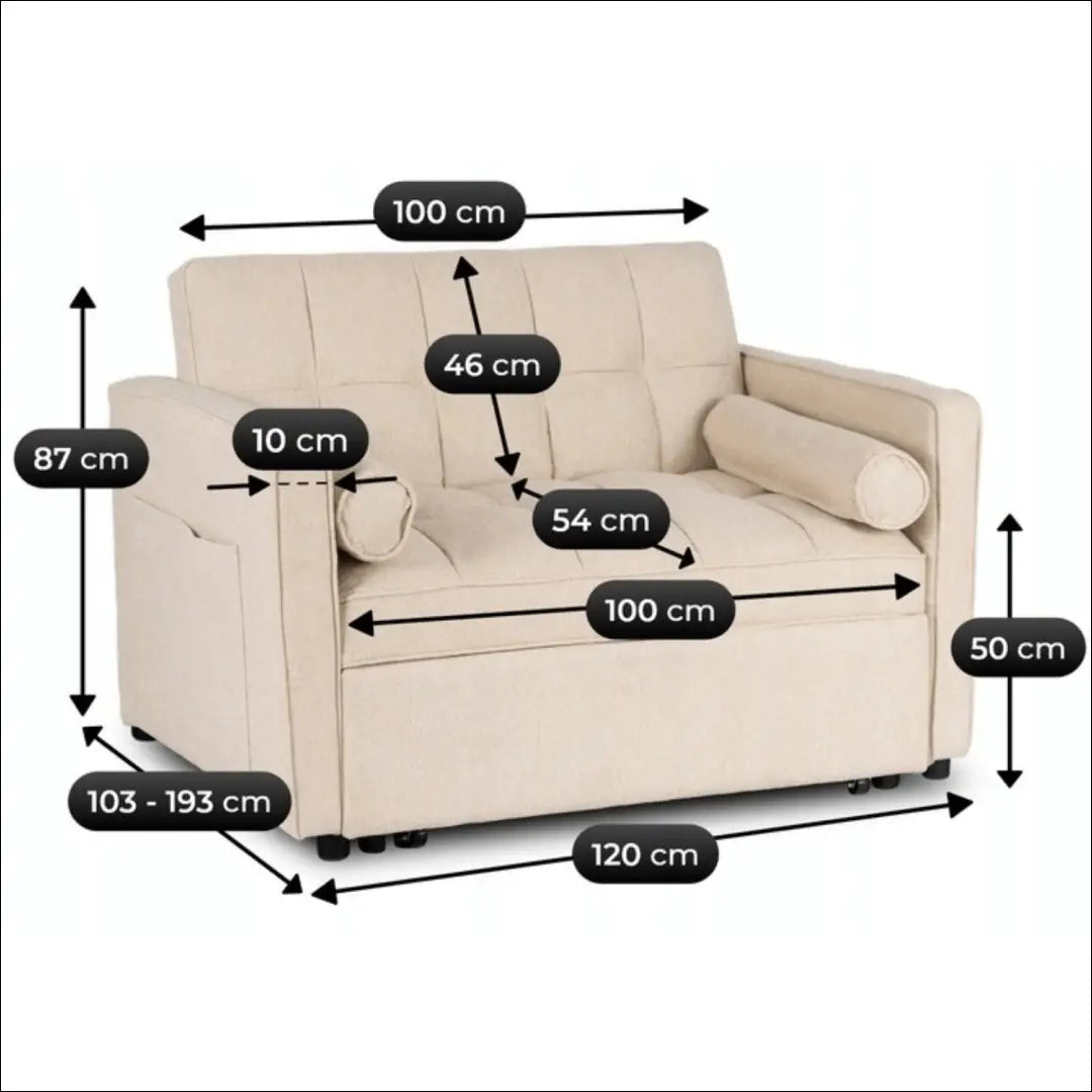 Išskleidžiamas fotelis su audiniu smėlio spalvos TE1052 - €349 Save 15% __label:Pristatymas 5-14 d.d., elite, Fotele