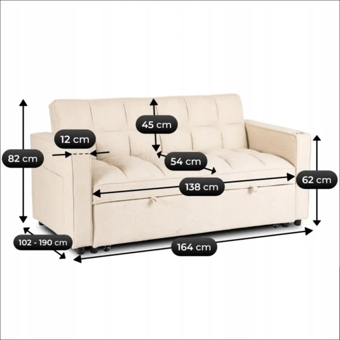 Išskleidžiamas fotelis su audiniu smėlio spalvos TE1245 - €470 Save 15% __label:Pristatymas 5-14 d.d., elite, Fotele