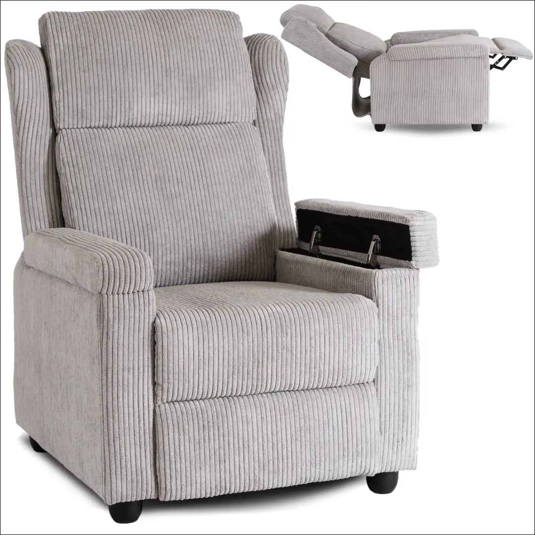 Išskleidžiamas fotelis su korduro audiniu pilkos spalvos TE557 - €223 Save 15% __label:Pristatymas 5-14 d.d., elite,