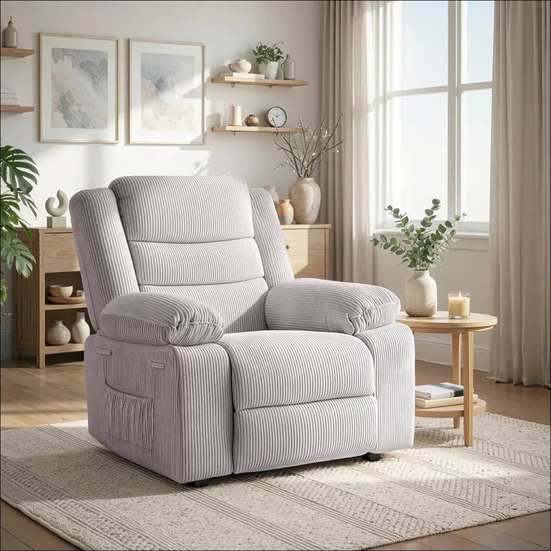 Išskleidžiamas fotelis su korduro audiniu pilkos spalvos TE579 - €311 Save 15% __label:Pristatymas 5-14 d.d., elite,