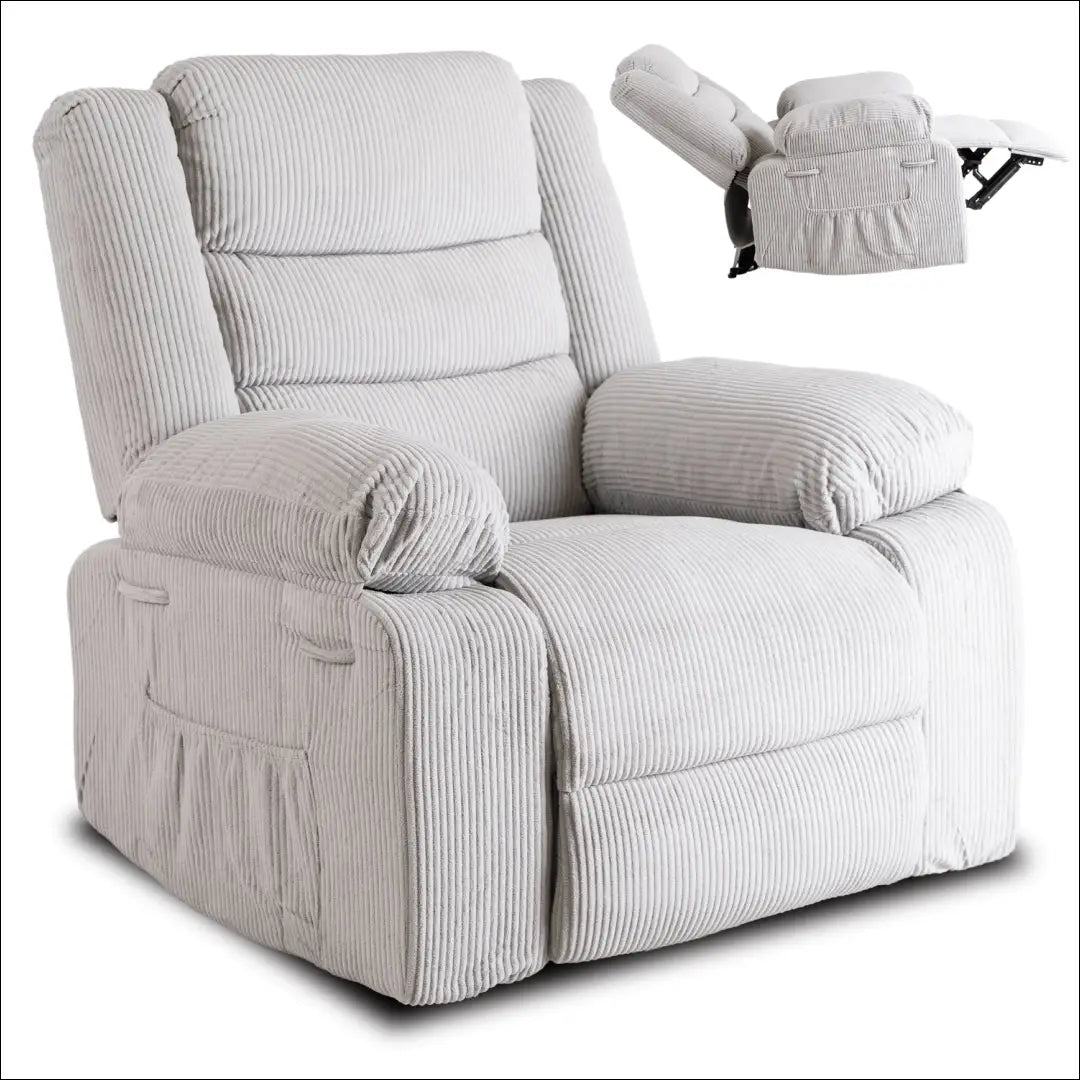 Išskleidžiamas fotelis su korduro audiniu pilkos spalvos TE579 - €311 Save 15% __label:Pristatymas 5-14 d.d., elite,