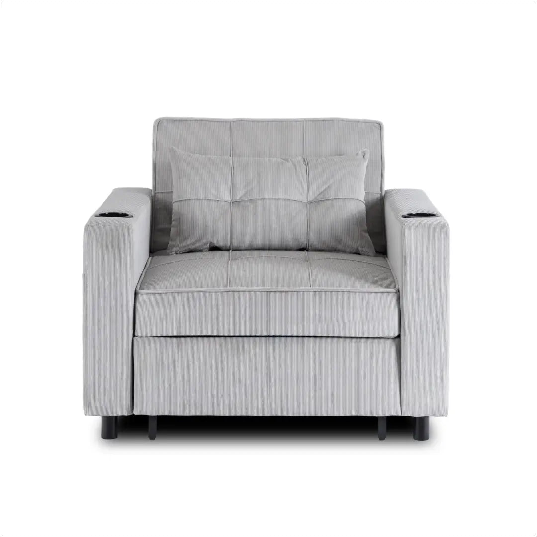 Išskleidžiamas fotelis su korduro audiniu pilkos spalvos TE891 - €327 Save 15% __label:Pristatymas 5-14 d.d., elite,