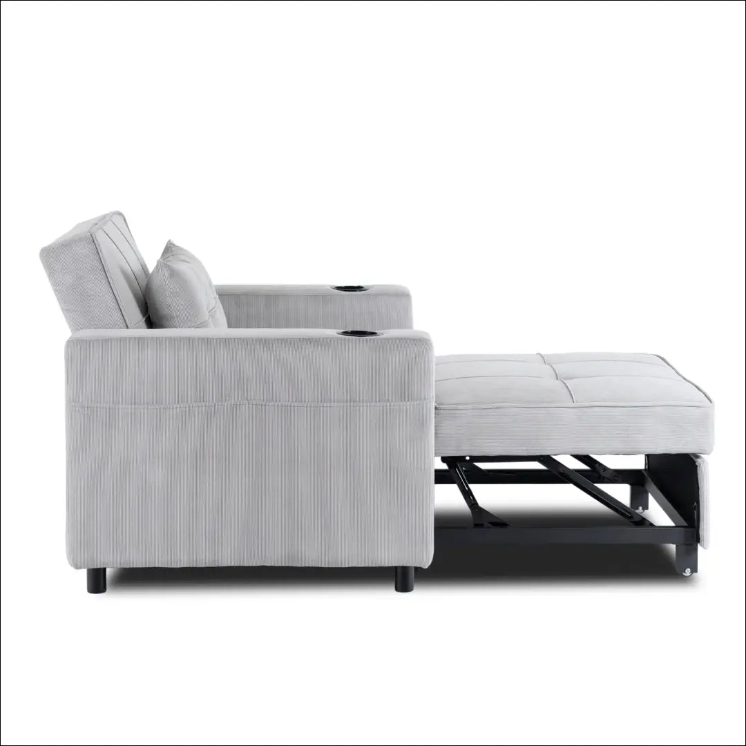 Išskleidžiamas fotelis su korduro audiniu pilkos spalvos TE891 - €327 Save 15% __label:Pristatymas 5-14 d.d., elite,