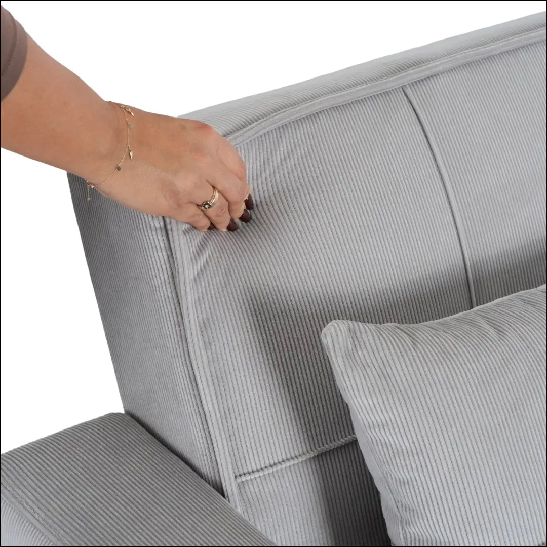 Išskleidžiamas fotelis su korduro audiniu pilkos spalvos TE891 - €327 Save 15% __label:Pristatymas 5-14 d.d., elite,