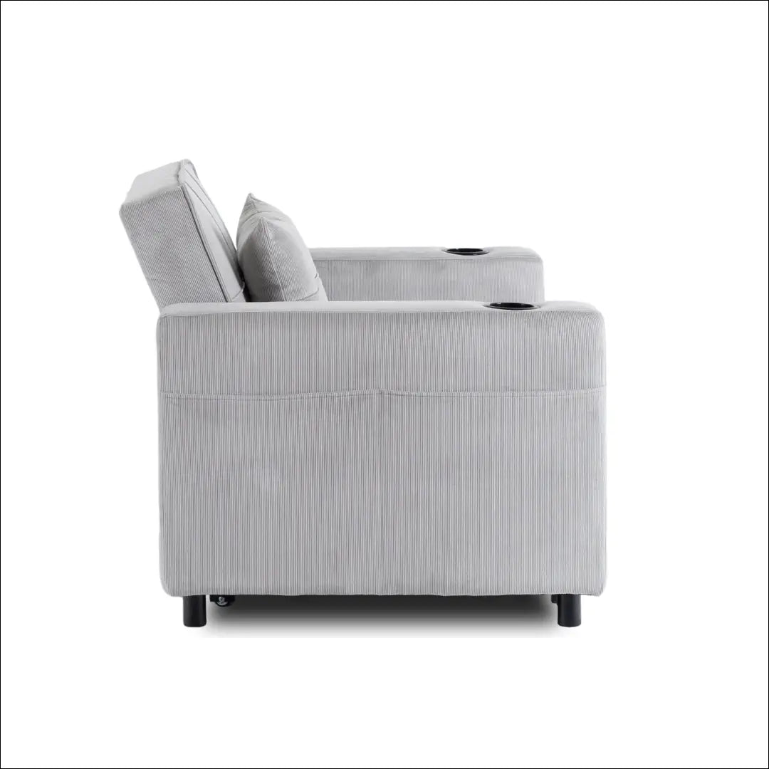 Išskleidžiamas fotelis su korduro audiniu pilkos spalvos TE891 - €327 Save 15% __label:Pristatymas 5-14 d.d., elite,