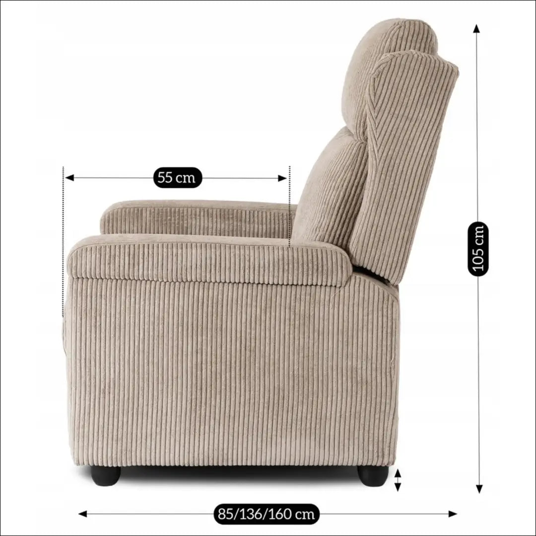 Išskleidžiamas fotelis su korduro audiniu smėlio spalvos TE559 - €223 Save 15% __label:Pristatymas 5-14 d.d., elite,