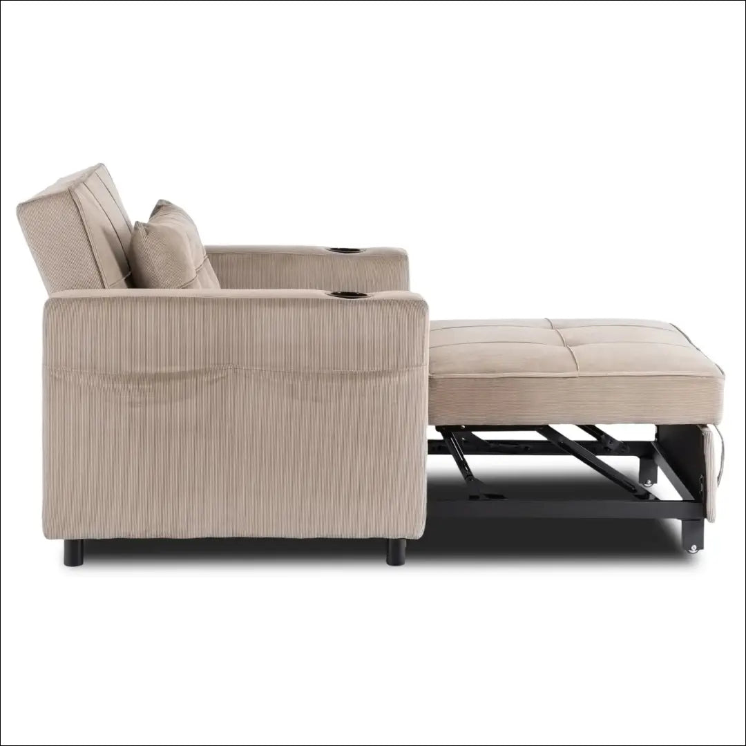 Išskleidžiamas fotelis su korduro audiniu smėlio spalvos TE887 - €327 Save 15% __label:Pristatymas 5-14 d.d., elite,