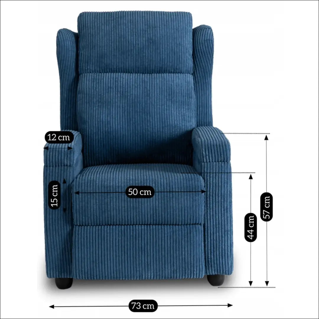 Išskleidžiamas fotelis su korduro audiniu tamsiai mėlynos spalvos TE558 - €223 Save 15% __label:Pristatymas 5-14 d.d.,