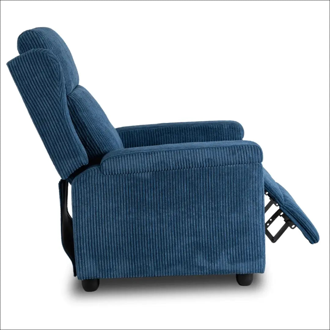 Išskleidžiamas fotelis su korduro audiniu tamsiai mėlynos spalvos TE558 - €223 Save 15% __label:Pristatymas 5-14 d.d.,