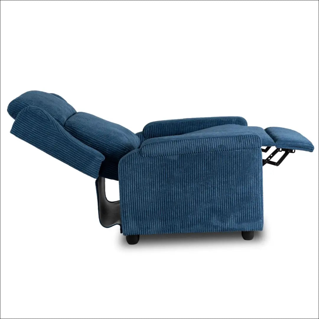 Išskleidžiamas fotelis su korduro audiniu tamsiai mėlynos spalvos TE558 - €223 Save 15% __label:Pristatymas 5-14 d.d.,
