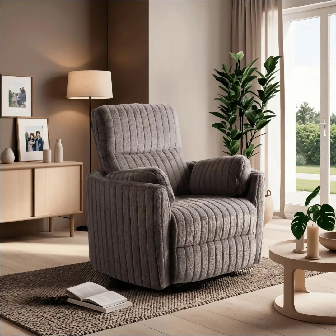 Išskleidžiamas fotelis su pliušinio audinio audiniu pilkos spalvos TE471 - €357 Save 15% __label:Pristatymas 5-14 d.d.,