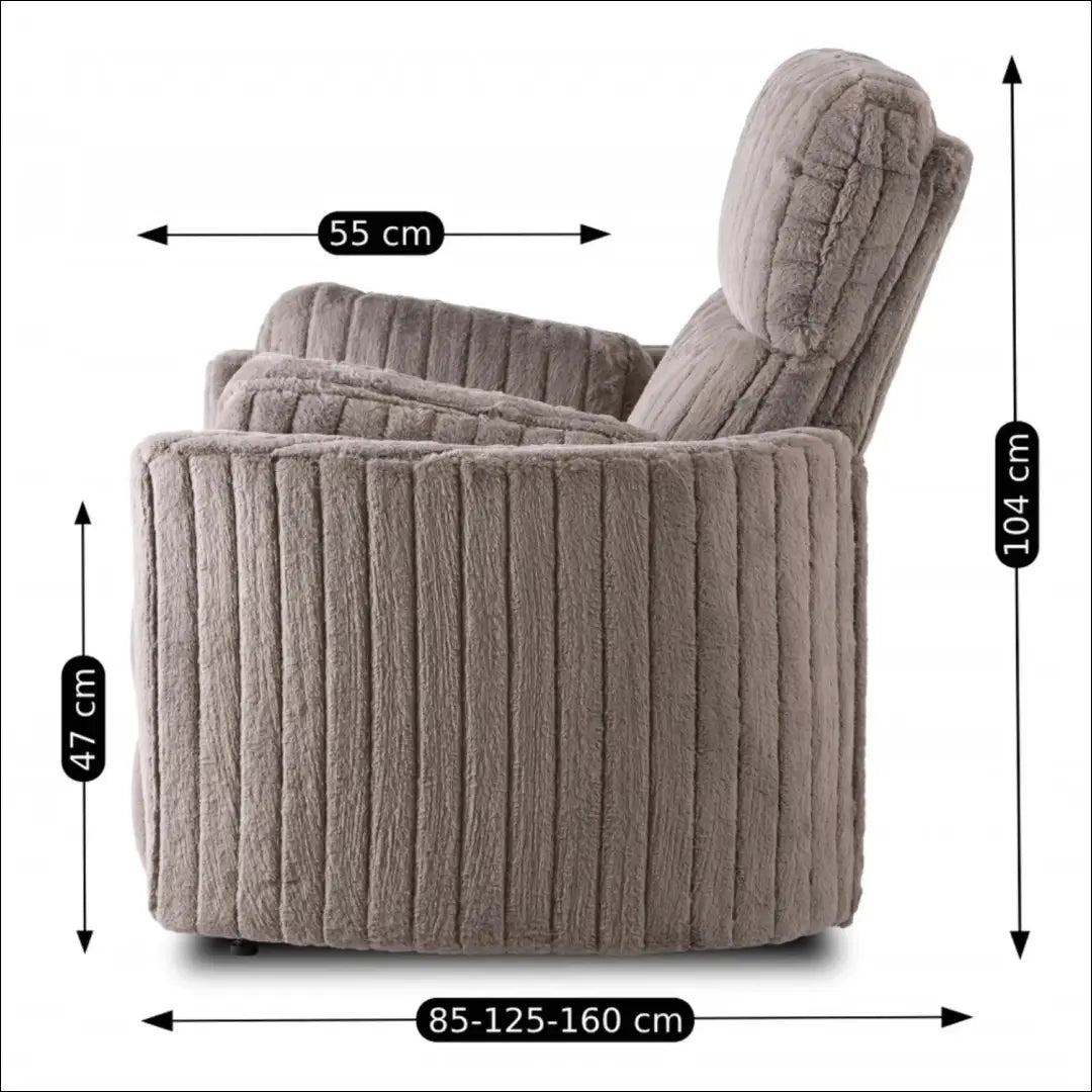 Išskleidžiamas fotelis su pliušinio audinio audiniu pilkos spalvos TE471 - €357 Save 15% __label:Pristatymas 5-14 d.d.,