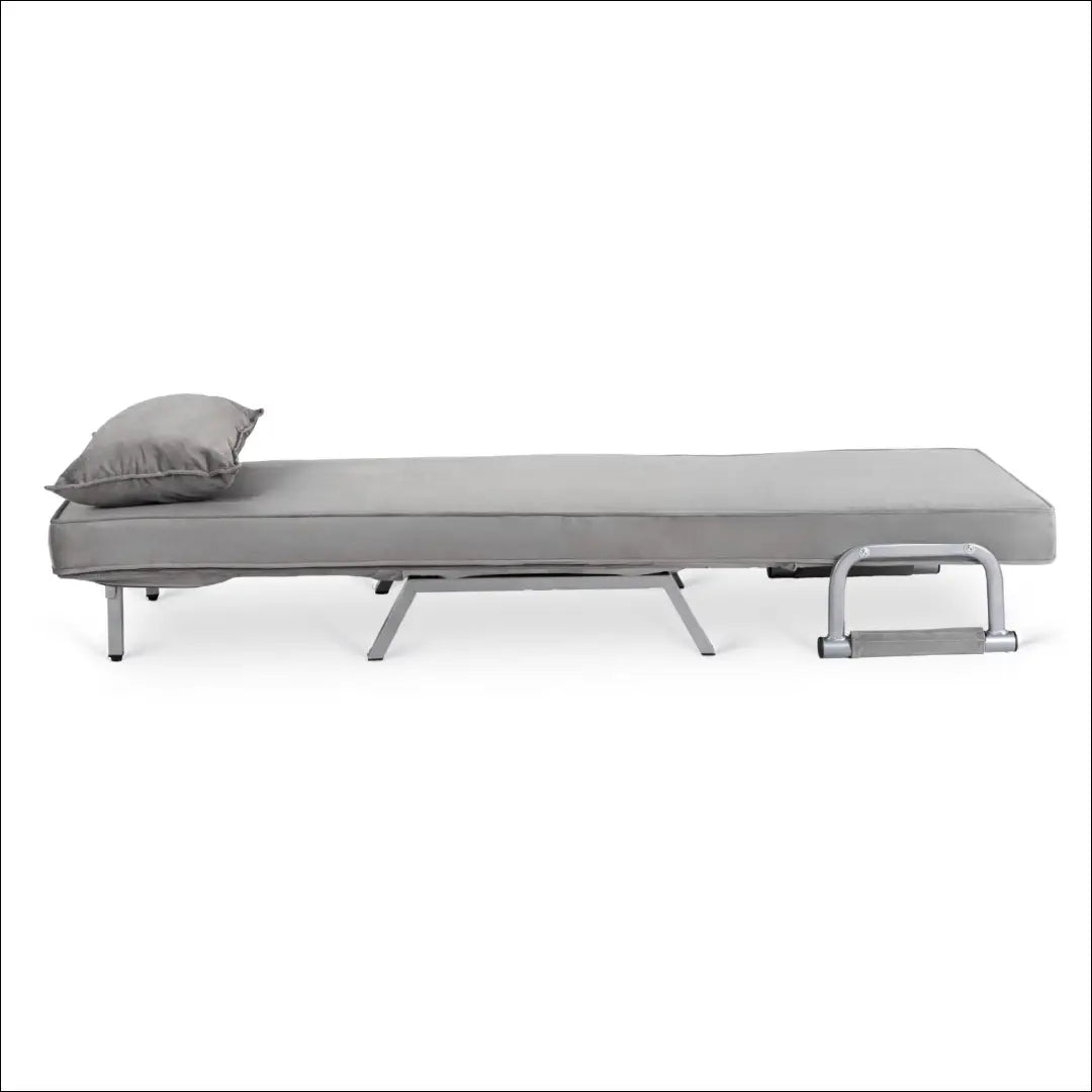Išskleidžiamas fotelis su veliūro audiniu pilkos spalvos TE815 - €176 Save 15% 100-200, __label:Pristatymas 5-14 d.d.,