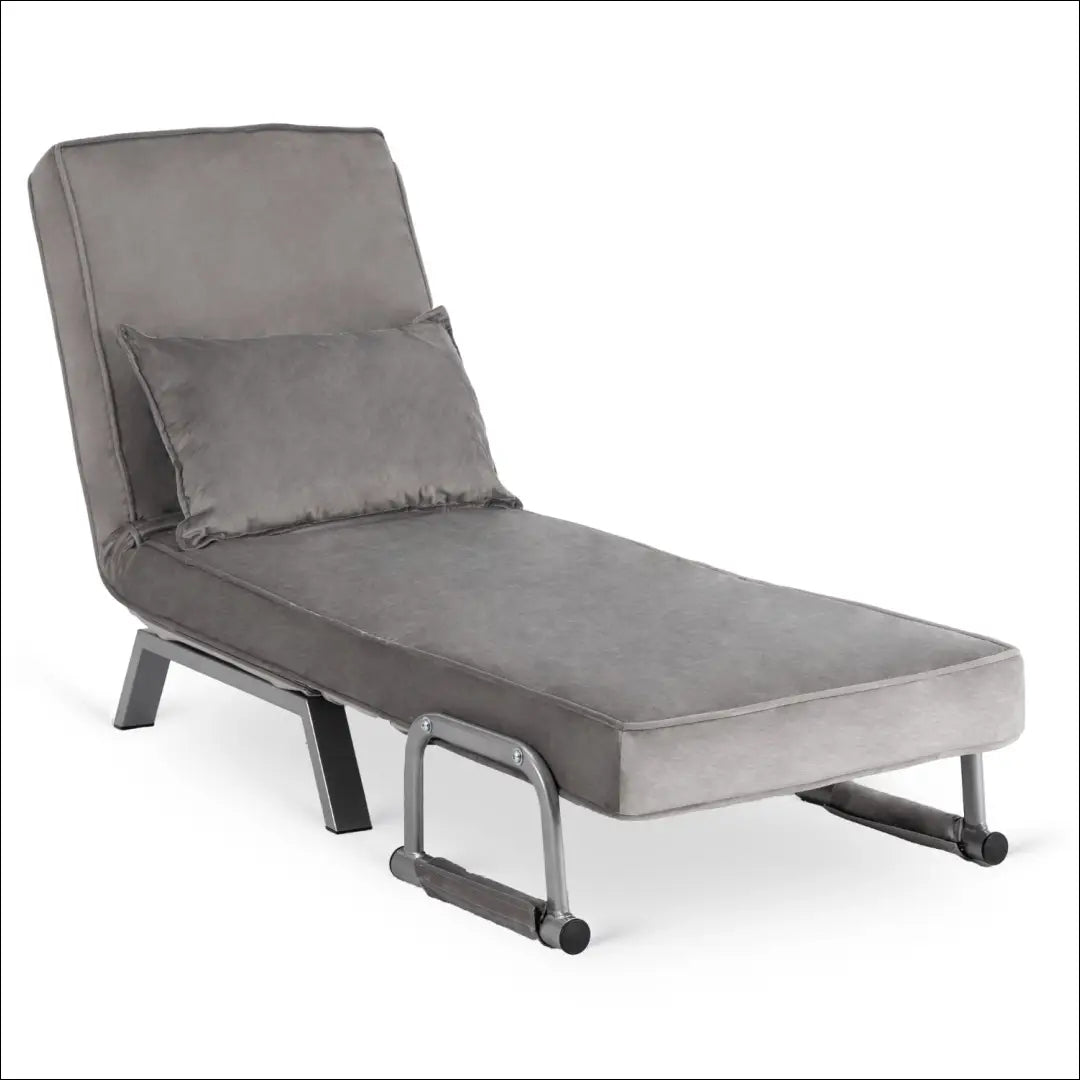 Išskleidžiamas fotelis su veliūro audiniu pilkos spalvos TE815 - €176 Save 15% 100-200, __label:Pristatymas 5-14 d.d.,