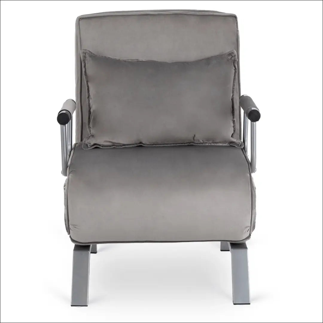 Išskleidžiamas fotelis su veliūro audiniu pilkos spalvos TE815 - €176 Save 15% 100-200, __label:Pristatymas 5-14 d.d.,