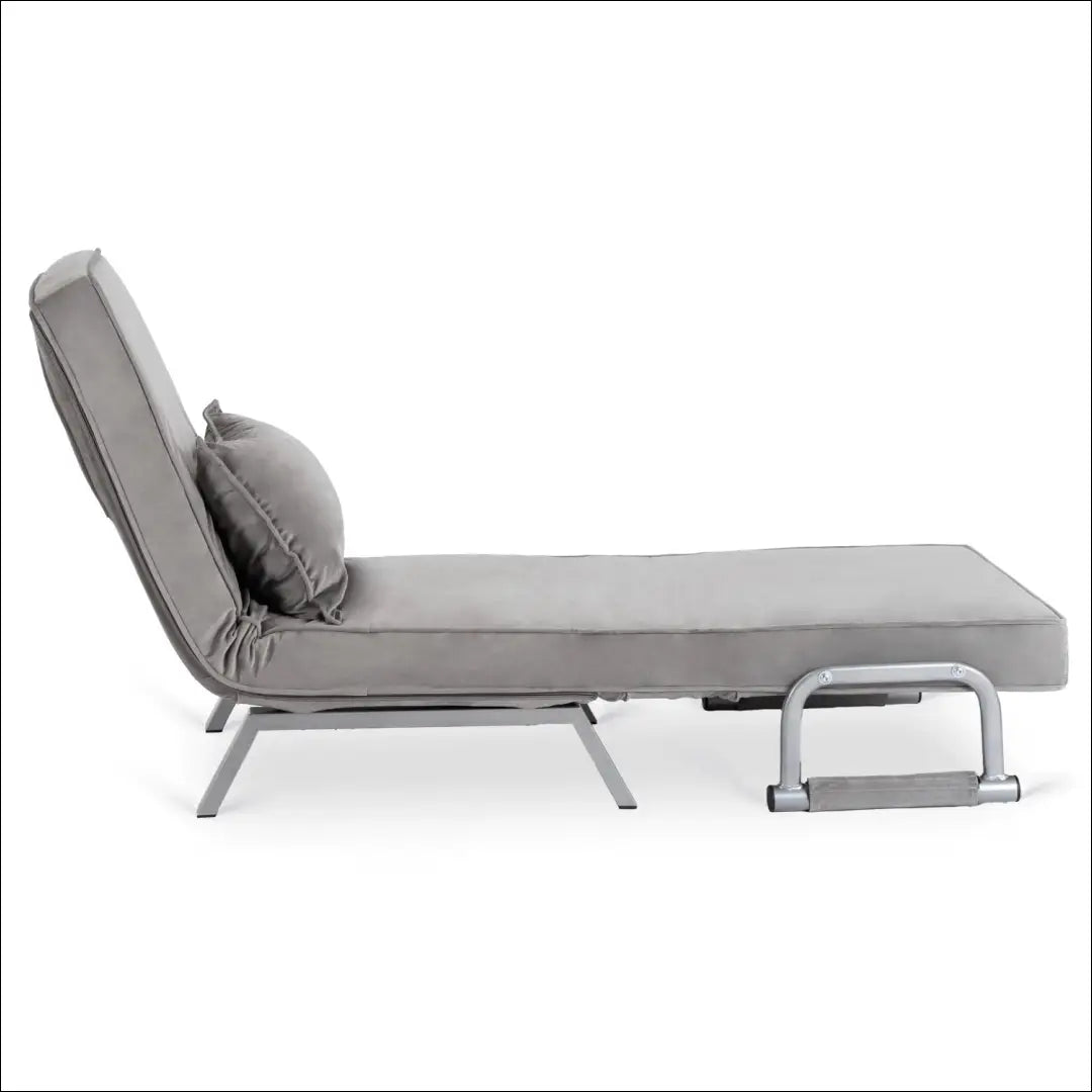 Išskleidžiamas fotelis su veliūro audiniu pilkos spalvos TE815 - €176 Save 15% 100-200, __label:Pristatymas 5-14 d.d.,