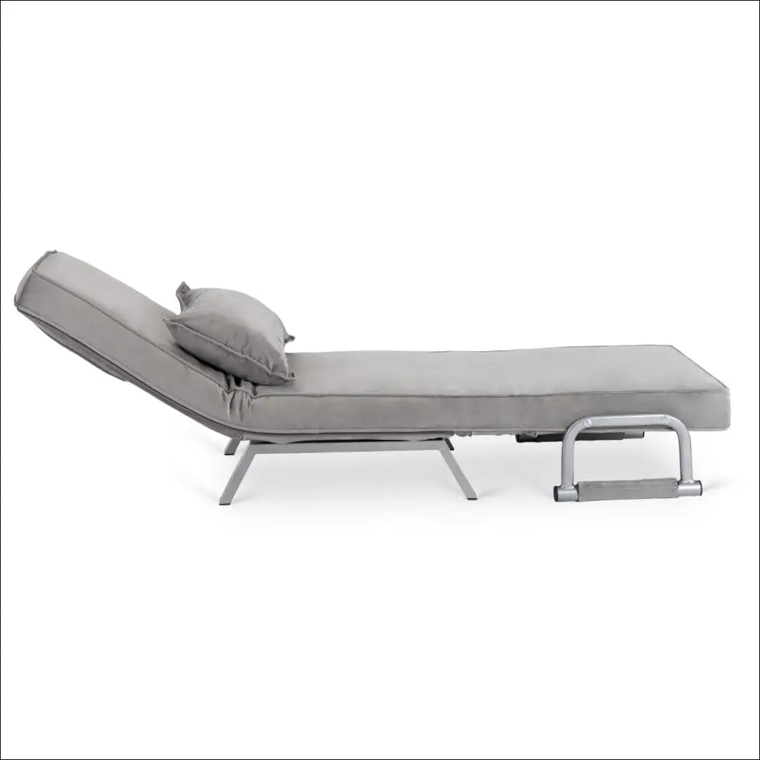 Išskleidžiamas fotelis su veliūro audiniu pilkos spalvos TE815 - €176 Save 15% 100-200, __label:Pristatymas 5-14 d.d.,