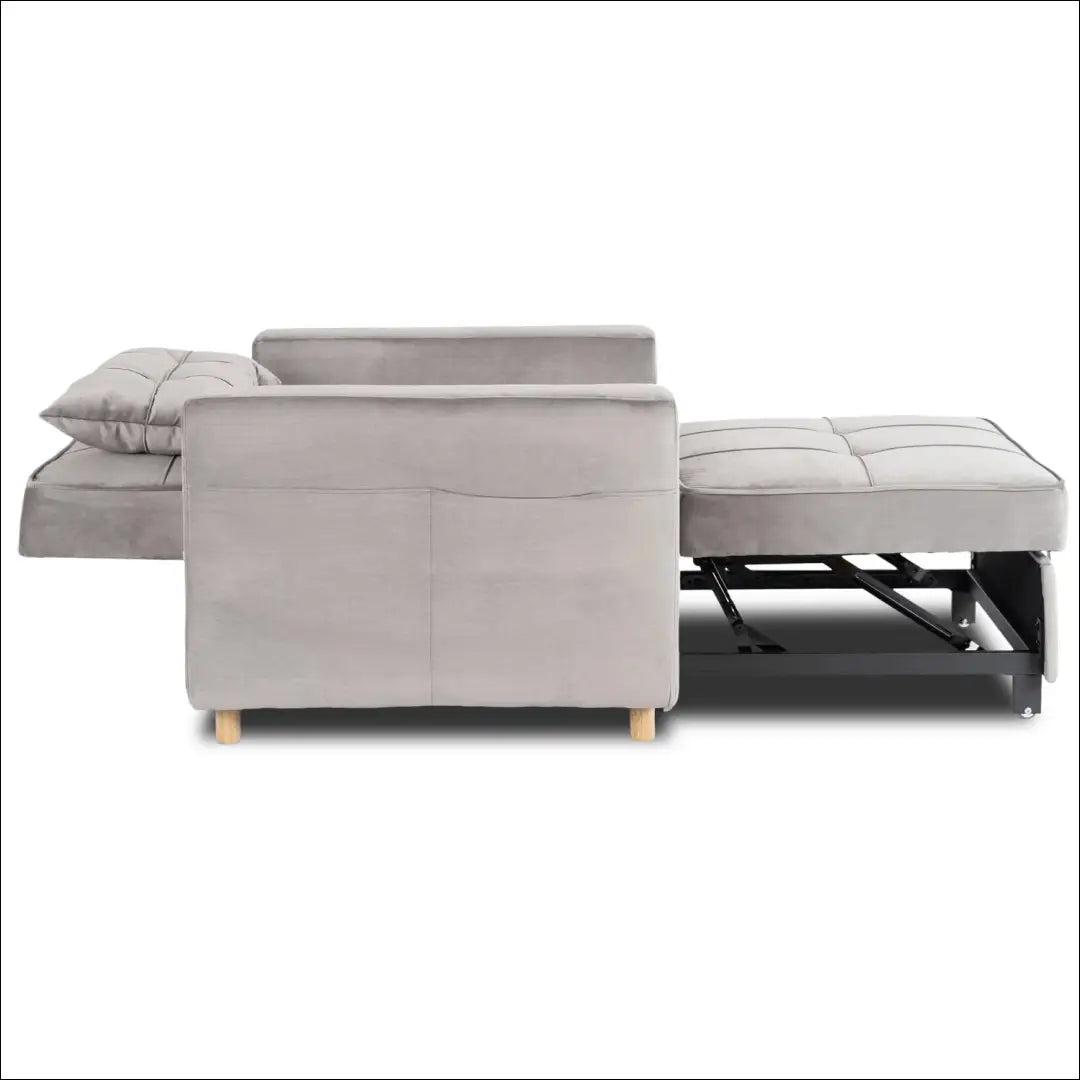 Išskleidžiamas fotelis su veliūro audiniu pilkos spalvos TE973 - €316 Save 15% __label:Pristatymas 5-14 d.d., elite,
