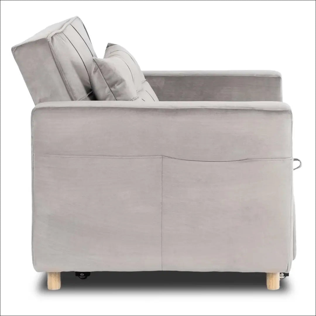 Išskleidžiamas fotelis su veliūro audiniu pilkos spalvos TE973 - €316 Save 15% __label:Pristatymas 5-14 d.d., elite,