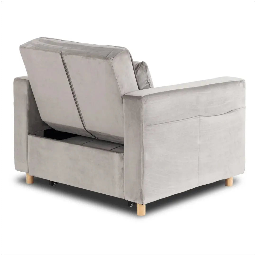 Išskleidžiamas fotelis su veliūro audiniu pilkos spalvos TE973 - €316 Save 15% __label:Pristatymas 5-14 d.d., elite,