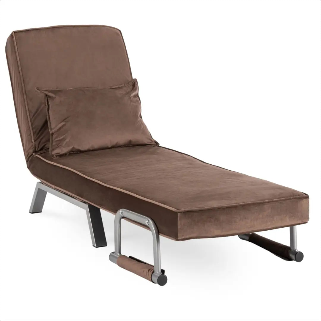Išskleidžiamas fotelis su veliūro audiniu rudos spalvos TE812 - €176 Save 15% 100-200, __label:Pristatymas 5-14 d.d.,
