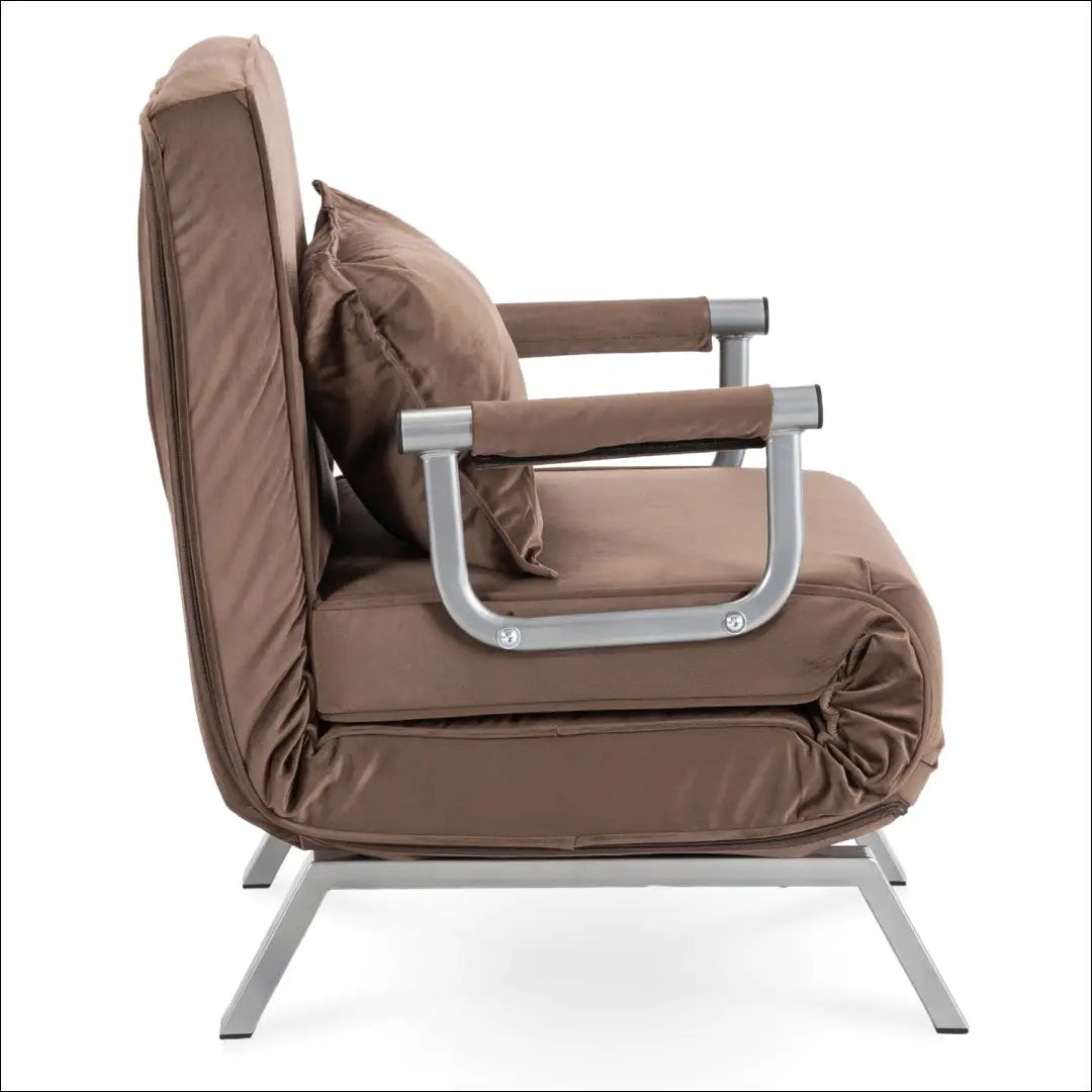 Išskleidžiamas fotelis su veliūro audiniu rudos spalvos TE812 - €176 Save 15% 100-200, __label:Pristatymas 5-14 d.d.,