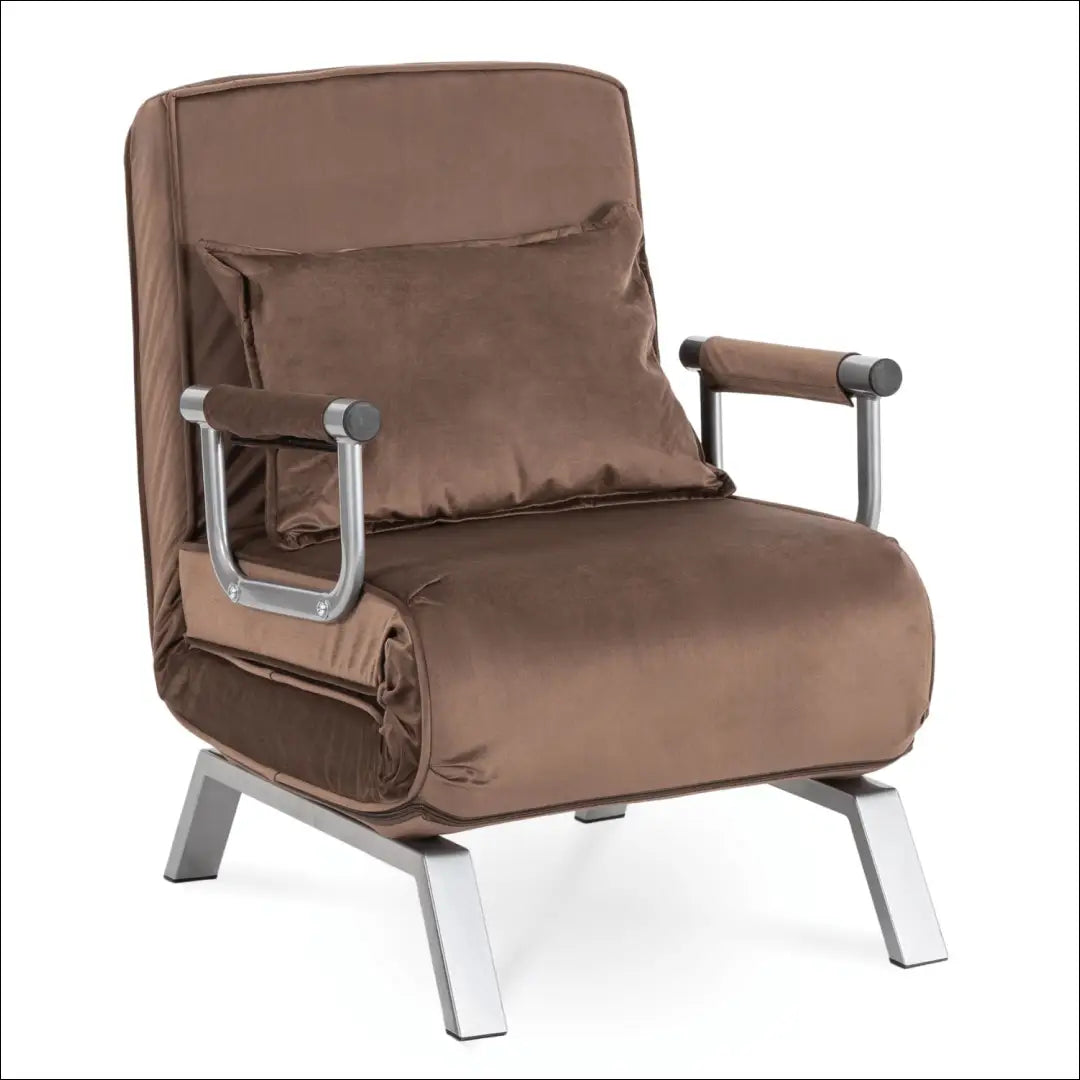Išskleidžiamas fotelis su veliūro audiniu rudos spalvos TE812 - €176 Save 15% 100-200, __label:Pristatymas 5-14 d.d.,