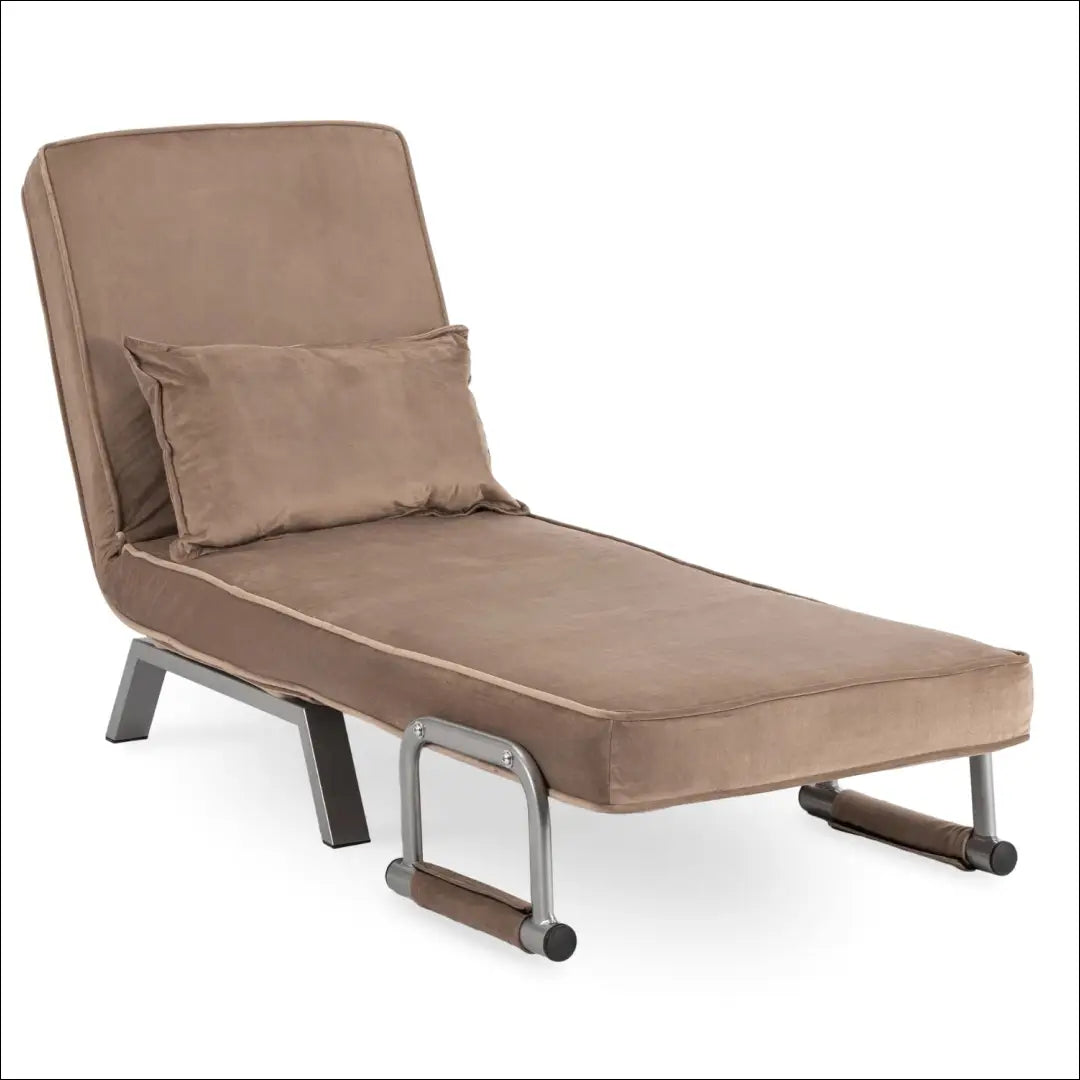 Išskleidžiamas fotelis su veliūro audiniu smėlio spalvos TE813 - €182 Save 15% 100-200, __label:Pristatymas 5-14 d.d.,