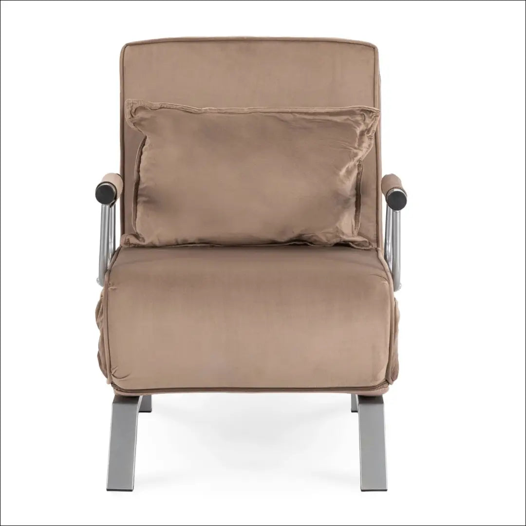 Išskleidžiamas fotelis su veliūro audiniu smėlio spalvos TE813 - €182 Save 15% 100-200, __label:Pristatymas 5-14 d.d.,