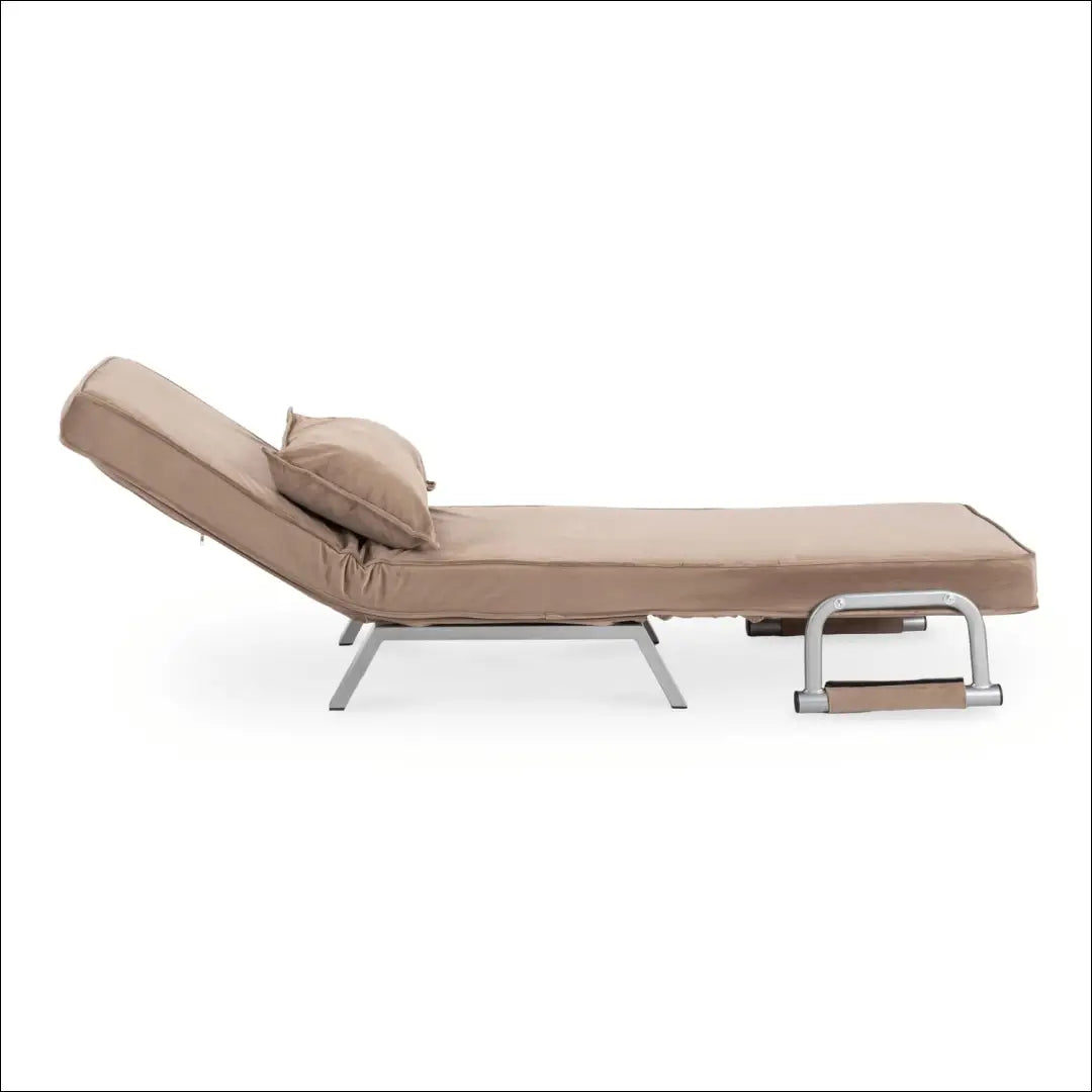Išskleidžiamas fotelis su veliūro audiniu smėlio spalvos TE813 - €182 Save 15% 100-200, __label:Pristatymas 5-14 d.d.,