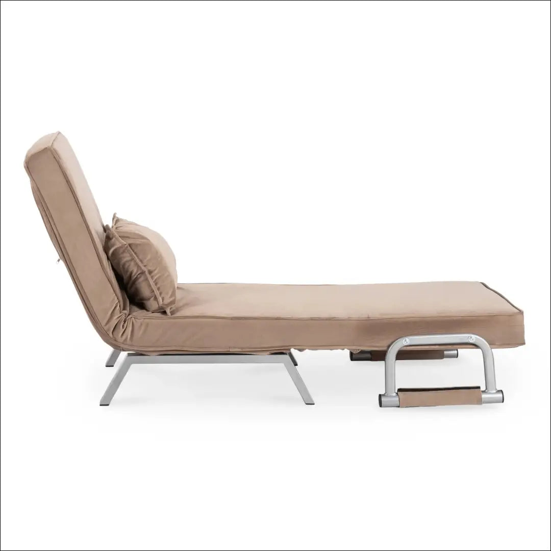 Išskleidžiamas fotelis su veliūro audiniu smėlio spalvos TE813 - €182 Save 15% 100-200, __label:Pristatymas 5-14 d.d.,