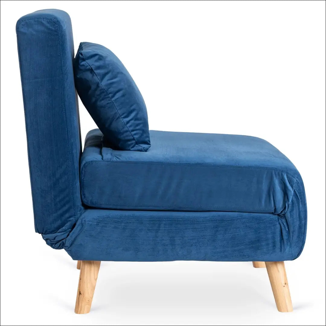 Išskleidžiamas fotelis su veliūro audiniu tamsiai mėlynos spalvos TE401 - €251 Save 15% __label:Pristatymas 5-14 d.d.,