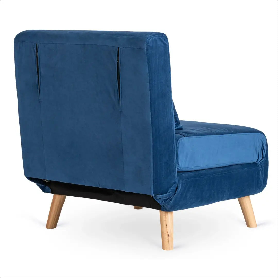 Išskleidžiamas fotelis su veliūro audiniu tamsiai mėlynos spalvos TE401 - €251 Save 15% __label:Pristatymas 5-14 d.d.,