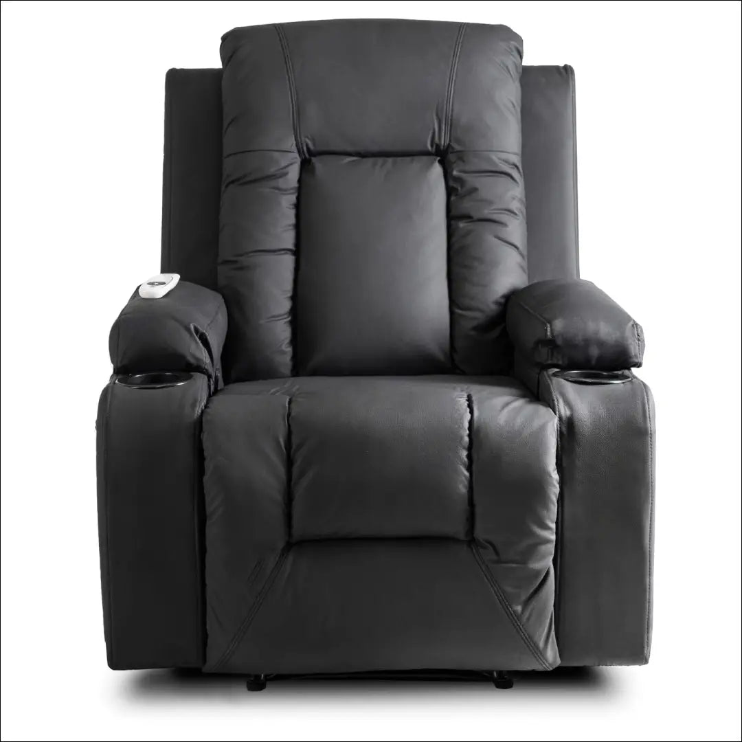 Išskleidžiamas masažinis fotelis iš eko odos juodos spalvos TE001 - €334 Save 15% __label:Pristatymas 5-14 d.d., elite,