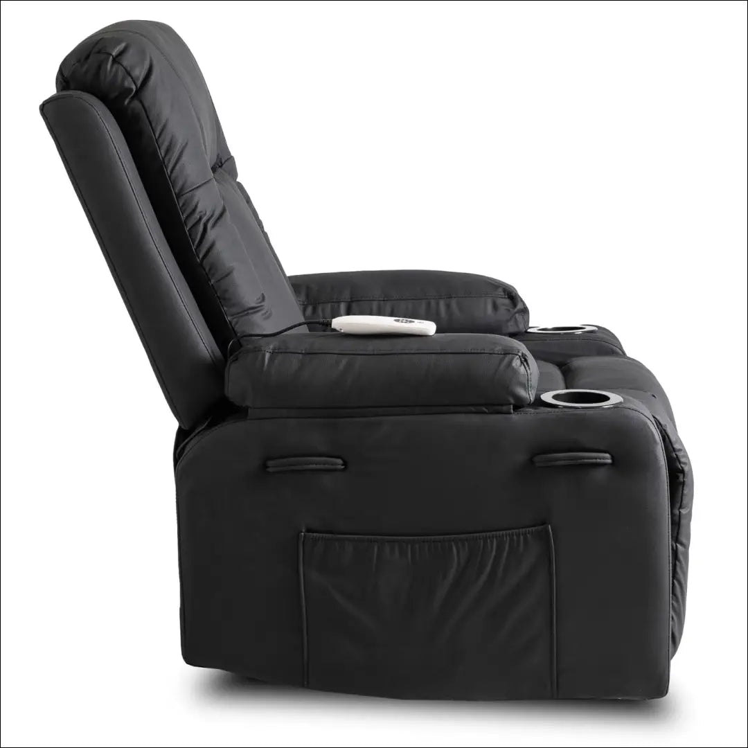 Išskleidžiamas masažinis fotelis iš eko odos juodos spalvos TE001 - €334 Save 15% __label:Pristatymas 5-14 d.d., elite,
