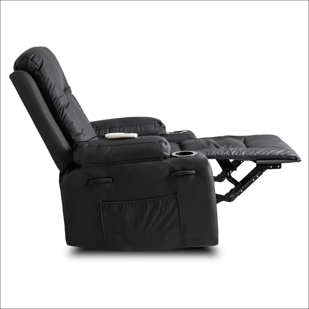 Išskleidžiamas masažinis fotelis iš eko odos juodos spalvos TE001 - €334 Save 15% __label:Pristatymas 5-14 d.d., elite,