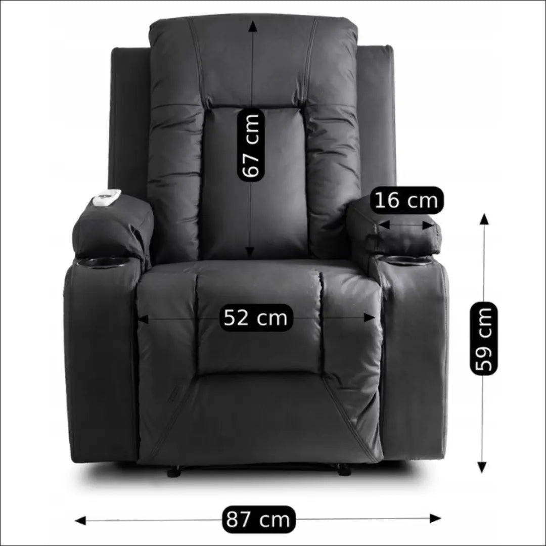 Išskleidžiamas masažinis fotelis iš eko odos juodos spalvos TE001 - €334 Save 15% __label:Pristatymas 5-14 d.d., elite,