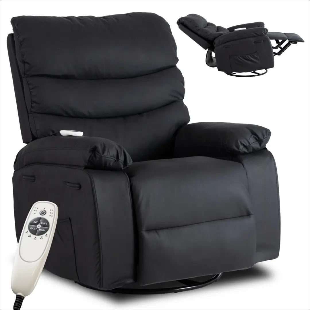 Išskleidžiamas masažinis fotelis iš eko odos juodos spalvos TE627 - €261 Save 15% __label:Pristatymas 5-14 d.d., elite,