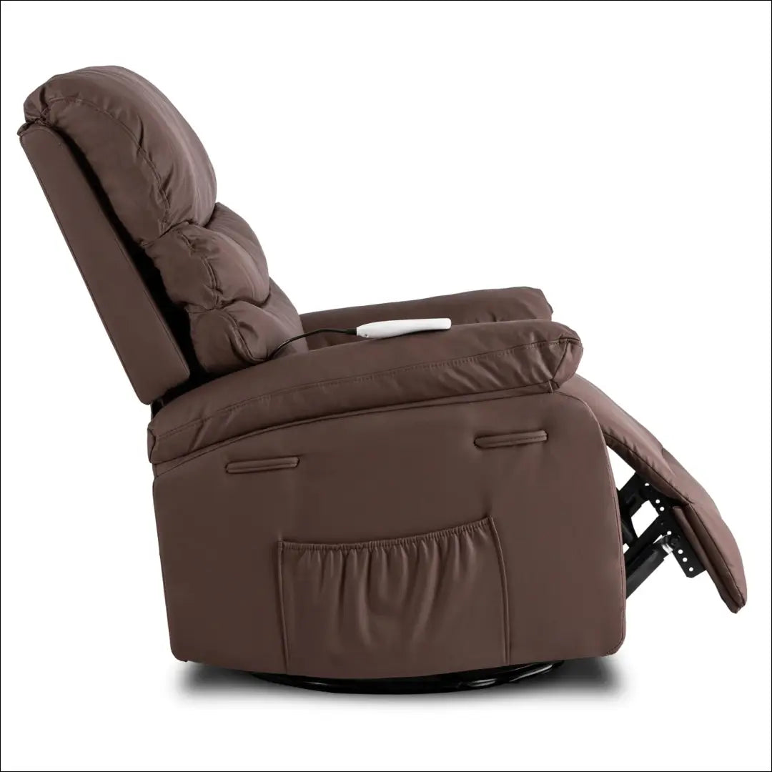Išskleidžiamas masažinis fotelis iš eko odos rudos spalvos TE626 - €366 Save 15% __label:Pristatymas 5-14 d.d., elite,