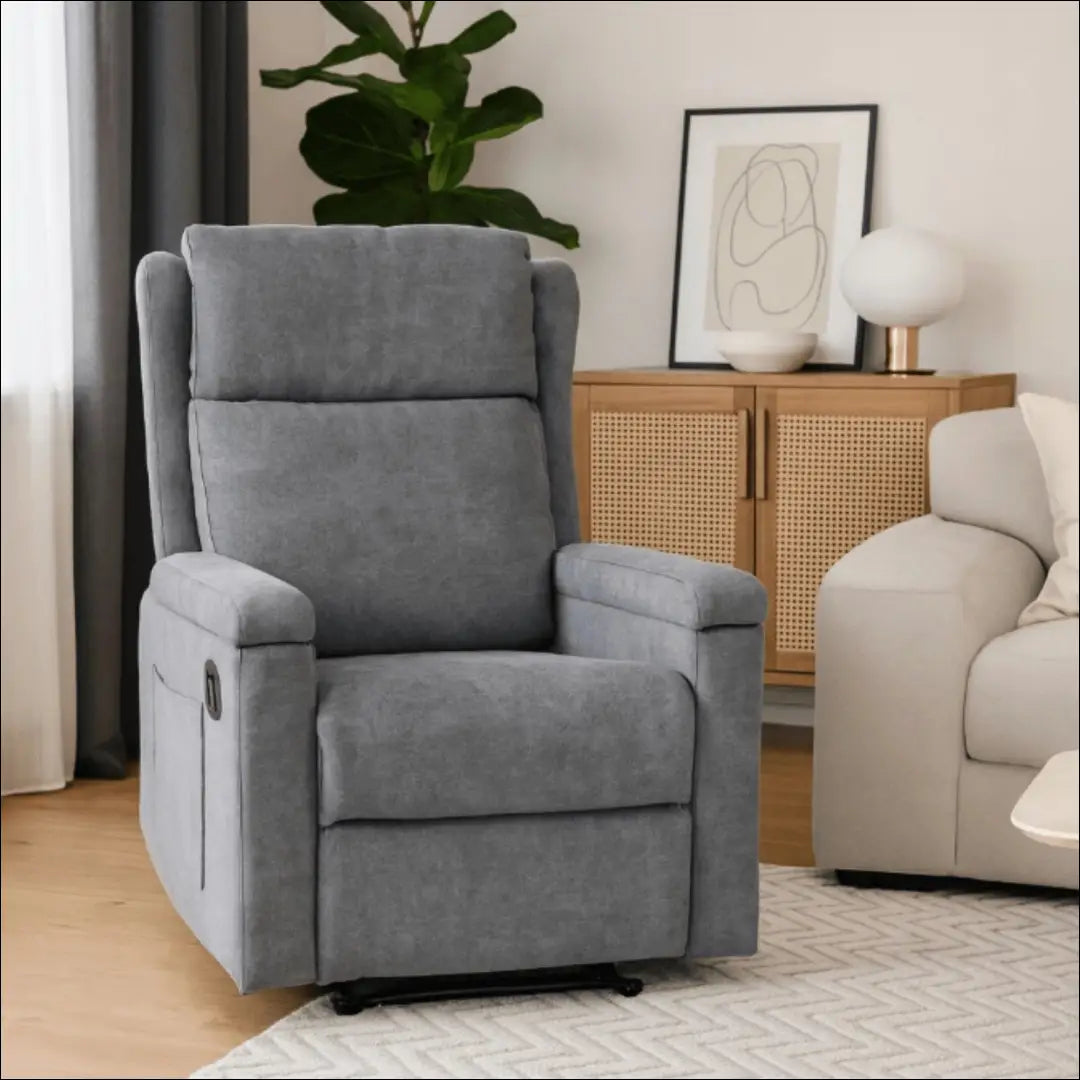 Išskleidžiamas masažinis fotelis su audiniu pilkos spalvos TE822 - €319 Save 15% __label:Pristatymas 5-14 d.d., elite,