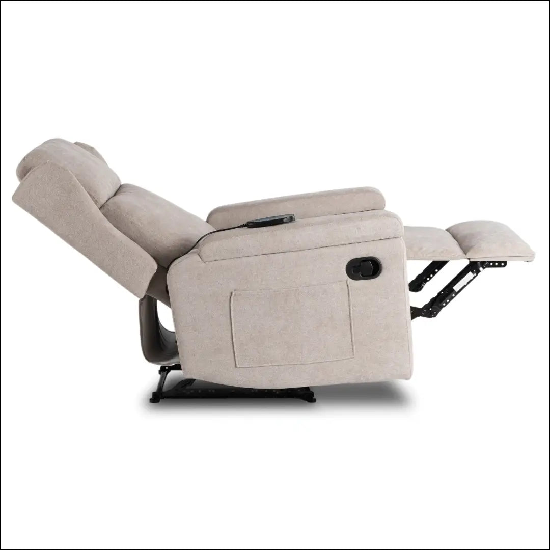 Išskleidžiamas masažinis fotelis su audiniu smėlio spalvos TE818 - €319 Save 15% __label:Pristatymas 5-14 d.d., elite,