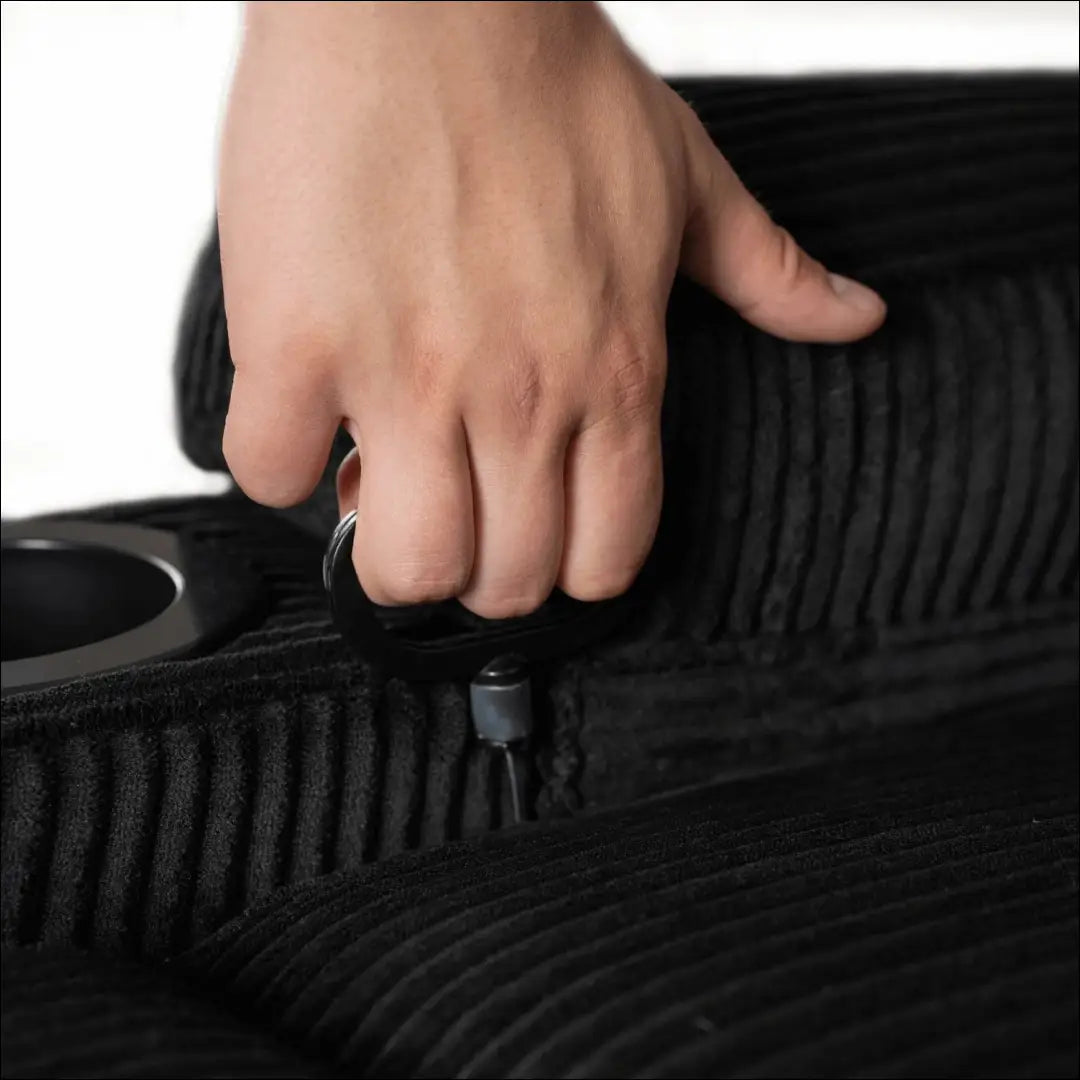 Išskleidžiamas masažinis fotelis su korduro audiniu juodos spalvos TE678 - €323 Save 15% __label:Pristatymas 5-14 d.d.,