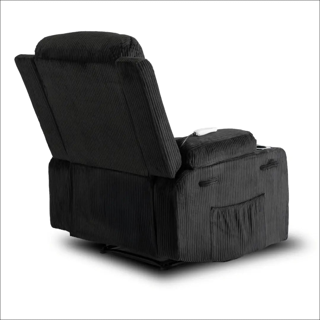 Išskleidžiamas masažinis fotelis su korduro audiniu juodos spalvos TE678 - €323 Save 15% __label:Pristatymas 5-14 d.d.,